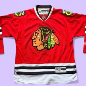 Reebok Red Black White NHL Hockey Jersey